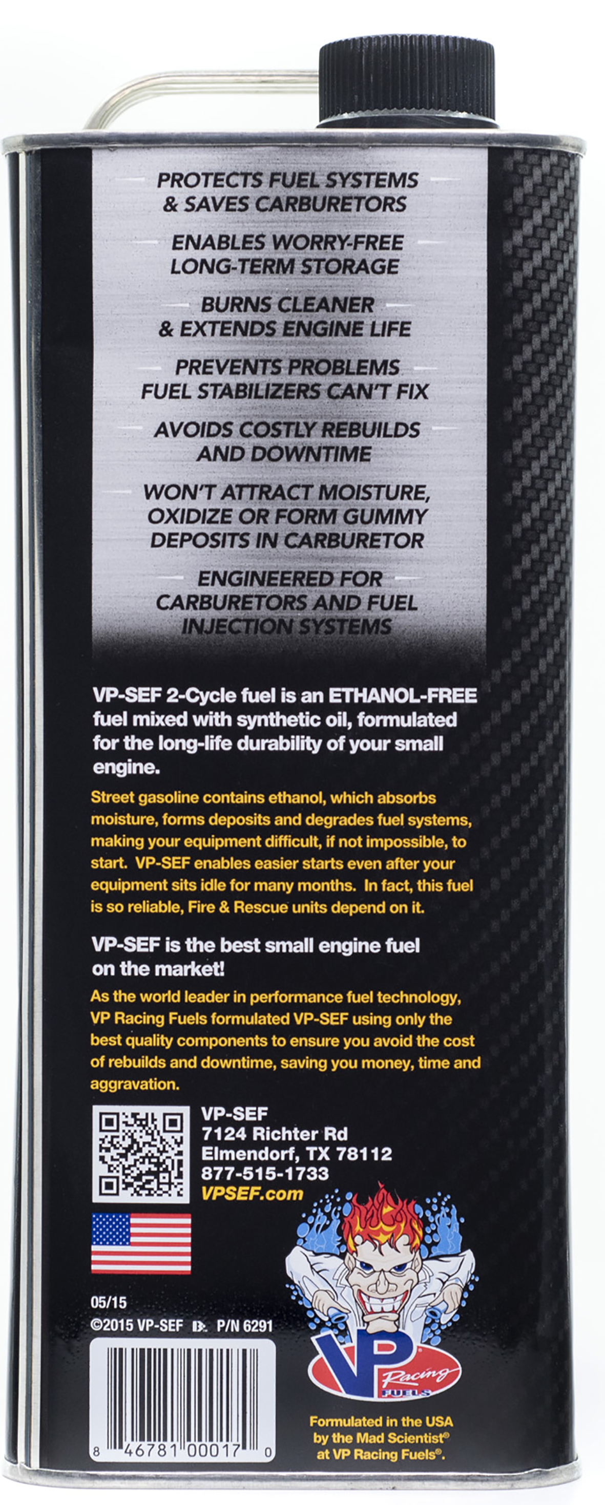 VP Racing 6291 Pre-Mixed Small Engine Fuel, Aromatic Hydrocarbon, Red, 1 gal