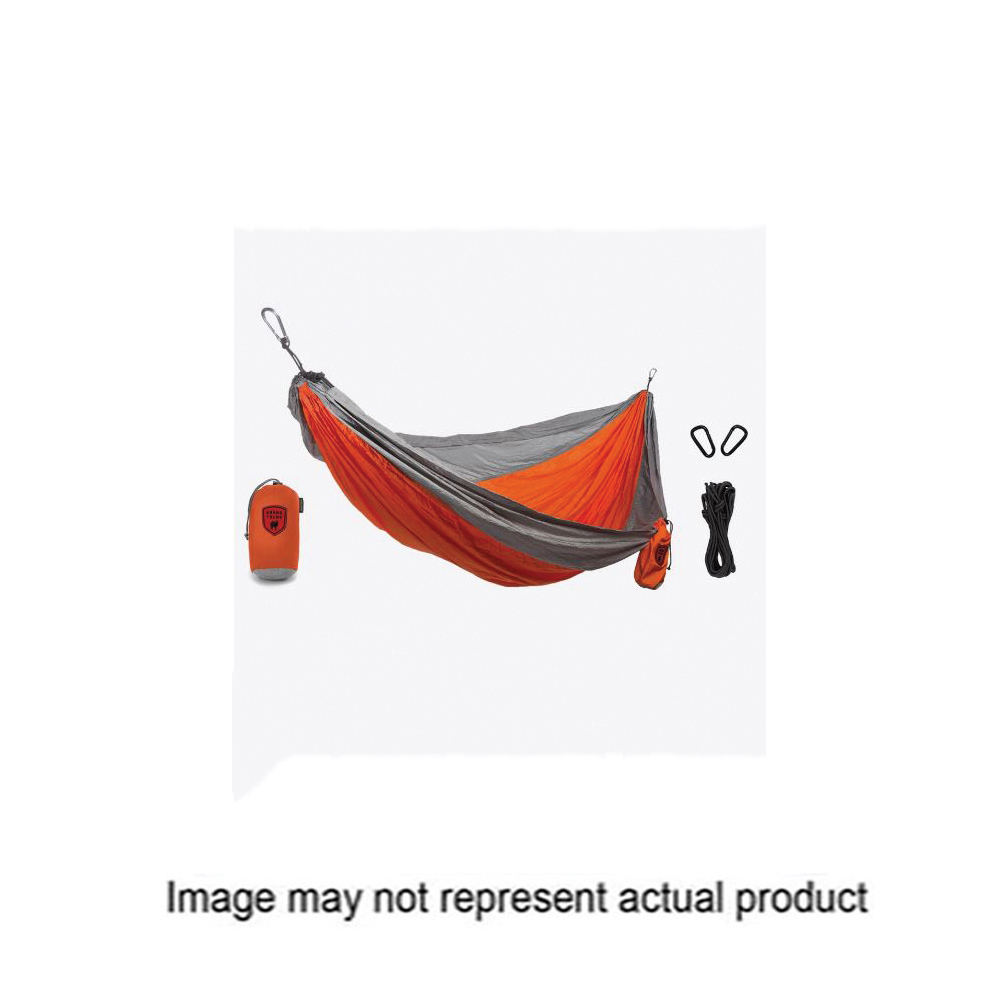 Grand Trunk DH-03 Double Parachute Hammock, 10.6 ft L, 6.6 ft W, 400 lb, Carabiner End, Nylon, Navy Blue/Silver