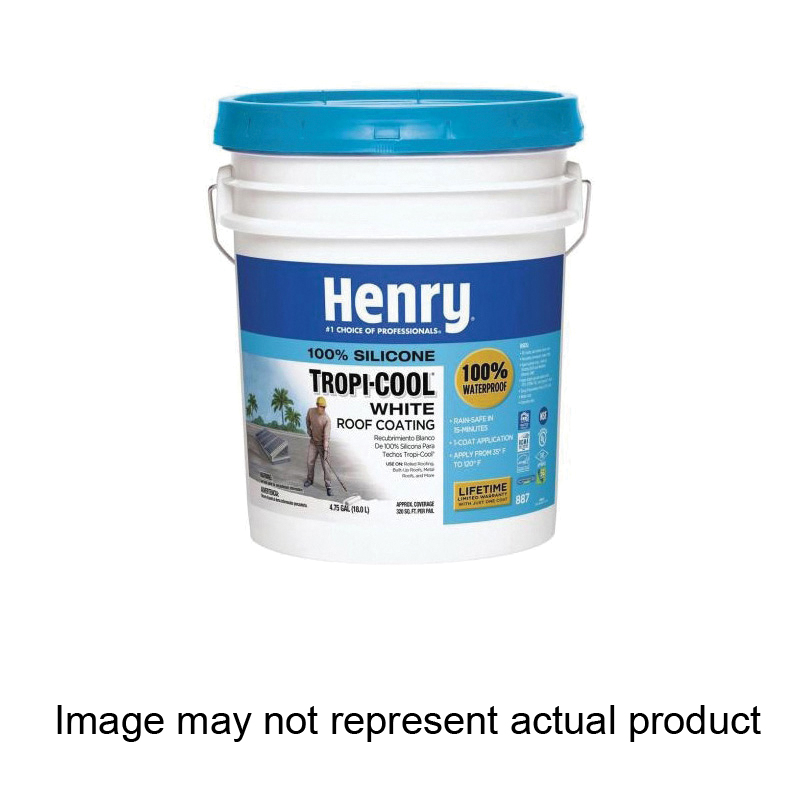 Tropi-Cool Series HE887HS042 Roof Coating, White, 0.9 gal Pail, Liquid