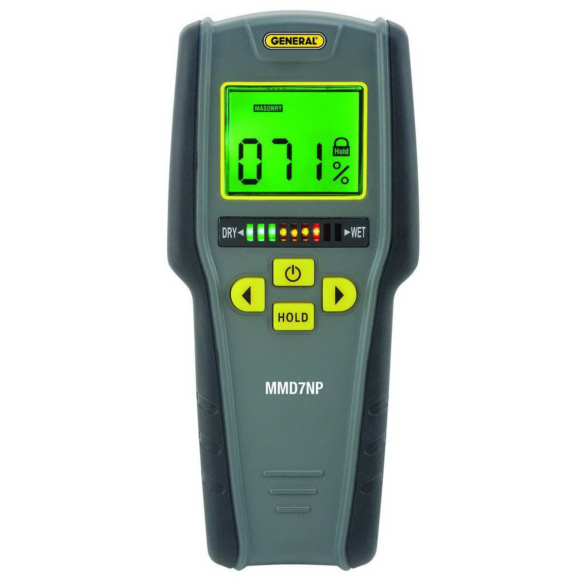 GENERAL MMD7NP Moisture Meter, 0 to 53% Softwood, 0 to 35% Hardwood, +/-4 % Accuracy, LCD Display - 1