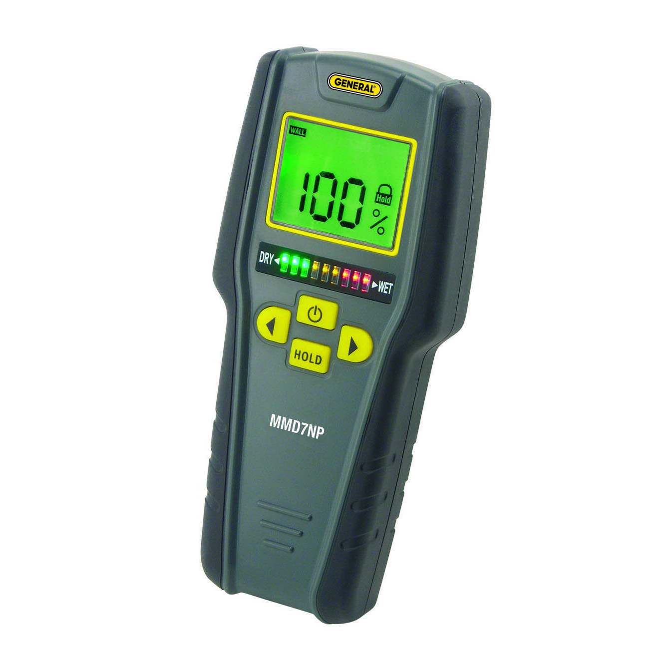 GENERAL MMD7NP Moisture Meter, 0 to 53% Softwood, 0 to 35% Hardwood, +/-4 % Accuracy, LCD Display - 2