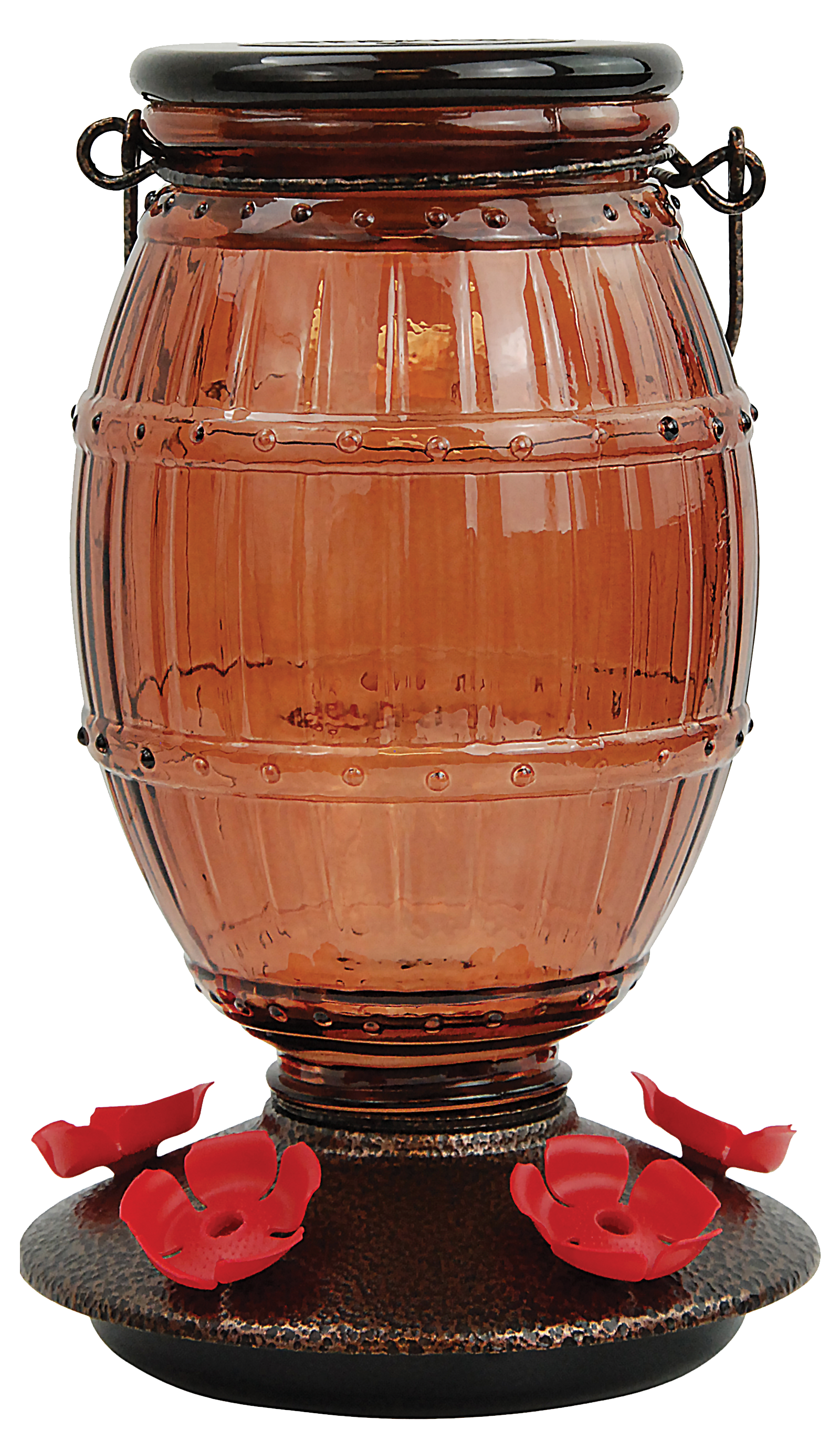9106-2 Bird Feeder, 36 oz, Nectar, 5-Port/Perch, Glass, 8-3/4 in H, 5.5 in L, 5.5 in W