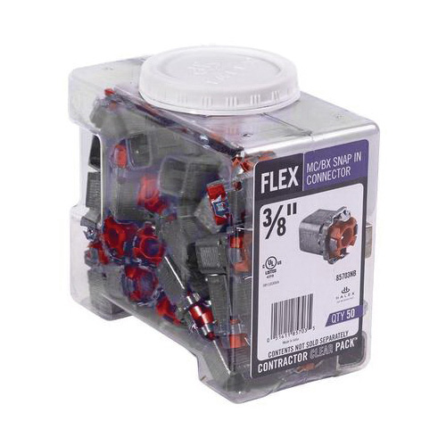 85703NB Flex Double Connector, 3/8 in, Steel, Zinc-Plated