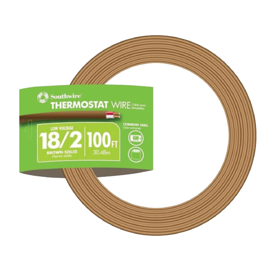 SIMpull 64162104 Thermostat Wire, 18 AWG Wire, 2-Conductor, 100 ft L, Copper Conductor, Plastic Insulation