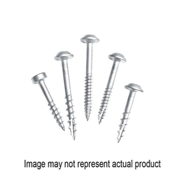SML-C250-125 Pocket-Hole Screw, #8 Thread, 2-1/2 in L, Coarse Thread, Maxi-Loc Head, Square Drive, Steel, Zinc