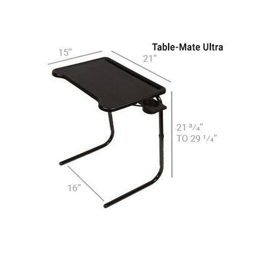 Table-Mate TM431104 Table-Mate Ultra Tray, 16 in OAW, 21-3/4 to 29-1/4 in OAD, Black - 4