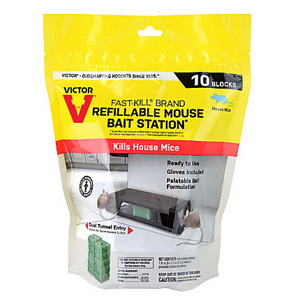 Fast-Kill M922 Mouse Bait Station, 2 -Opening, Plastic