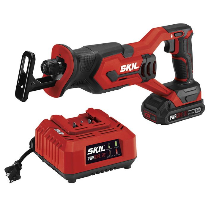SKIL RS582902 Compact Reciprocating Saw Kit, Battery Included, 20 V, 2 Ah, 3/4 to 4-3/4 in Cutting Capacity - 4