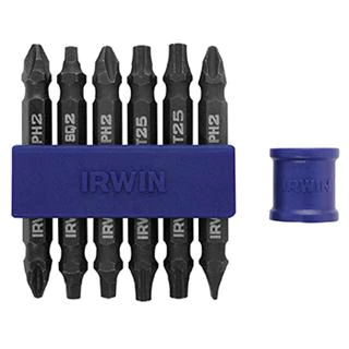 IWAF32DEMIX6 Double-End Bit Set, Phillips, Square Drive, 1/4 in Shank, 2-3/8 in L, Steel