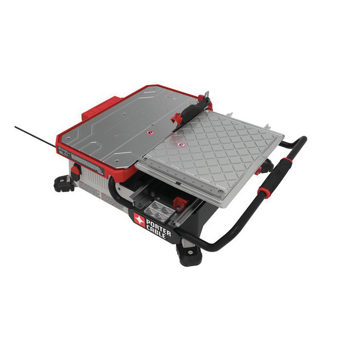 Porter-Cable PCE980 Table Top Wet Tile Saw, 20 V, 6.5 A, 1300 W, 7 in Dia Blade, 17-1/2 in Ripping