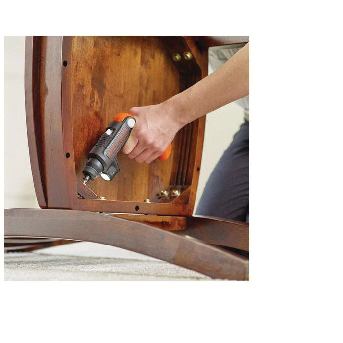 Black+Decker BDCSFL20C Screwdriver, Tool Only, 4 V, 1.3 Ah, 3/8 in Chuck, Keyless Chuck