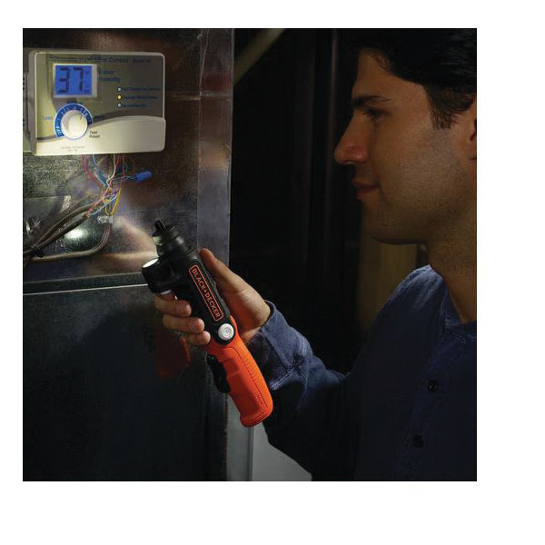 Black+Decker BDCSFL20C Screwdriver, Tool Only, 4 V, 1.3 Ah, 3/8 in Chuck, Keyless Chuck