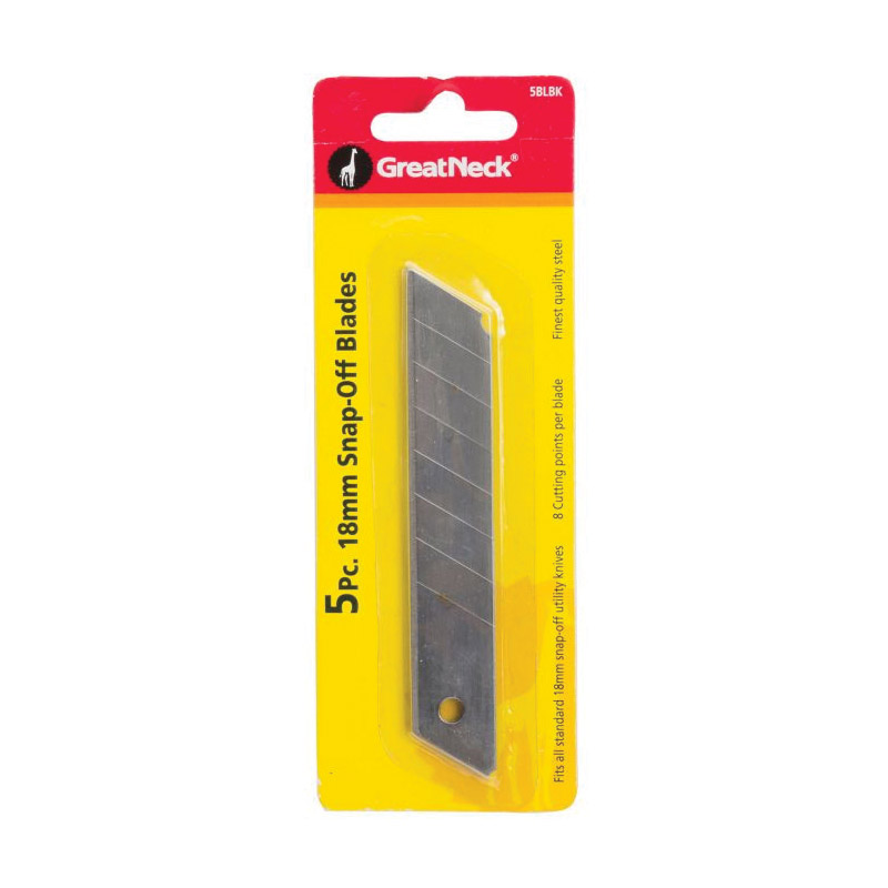 Snap-Off Utility Blade, Greatneck, Replacement, 9 MM wide, 5 pk - 2