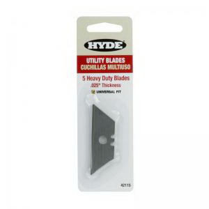 Hyde 42115 Utility Replacement Blade, 2-3/8 in L, Carbon Steel, Straight Edge, 2-Point