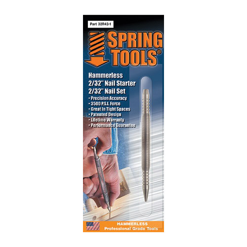 Spring Tools 32R42-1 Nail Set and Nail Starter, 2/32 in Tip - 1