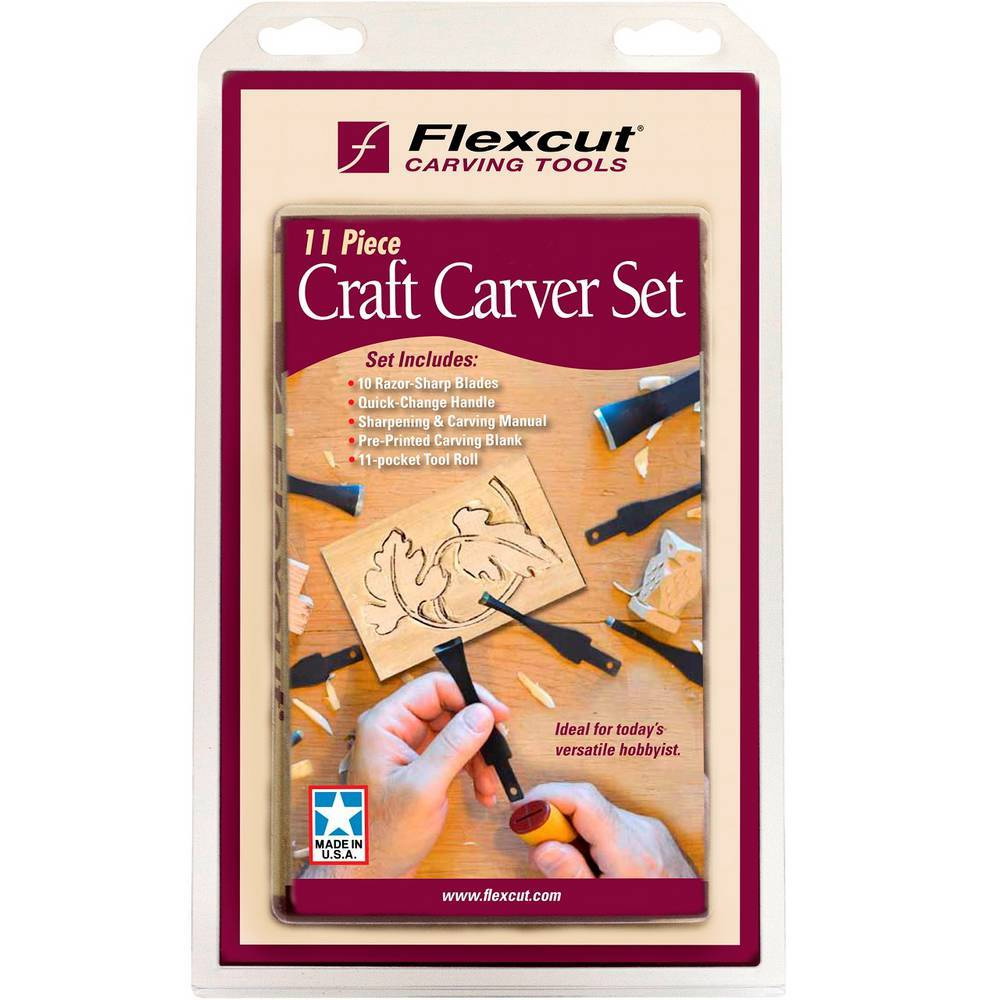 Craft Carver Set, Flexcut, Steel Blade, ABS Handle. set 11 PC. - 2