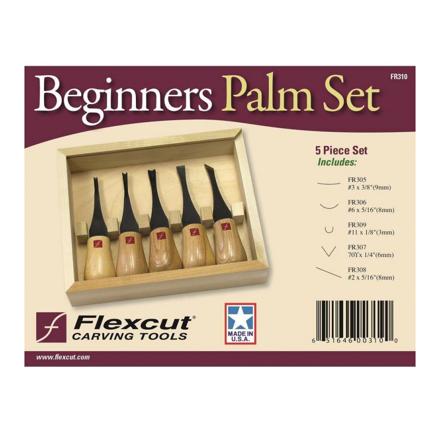 Beginner's Palm Set, Flexcut, 5 in OAL, Ash Wood Handle. 5 PC - 2