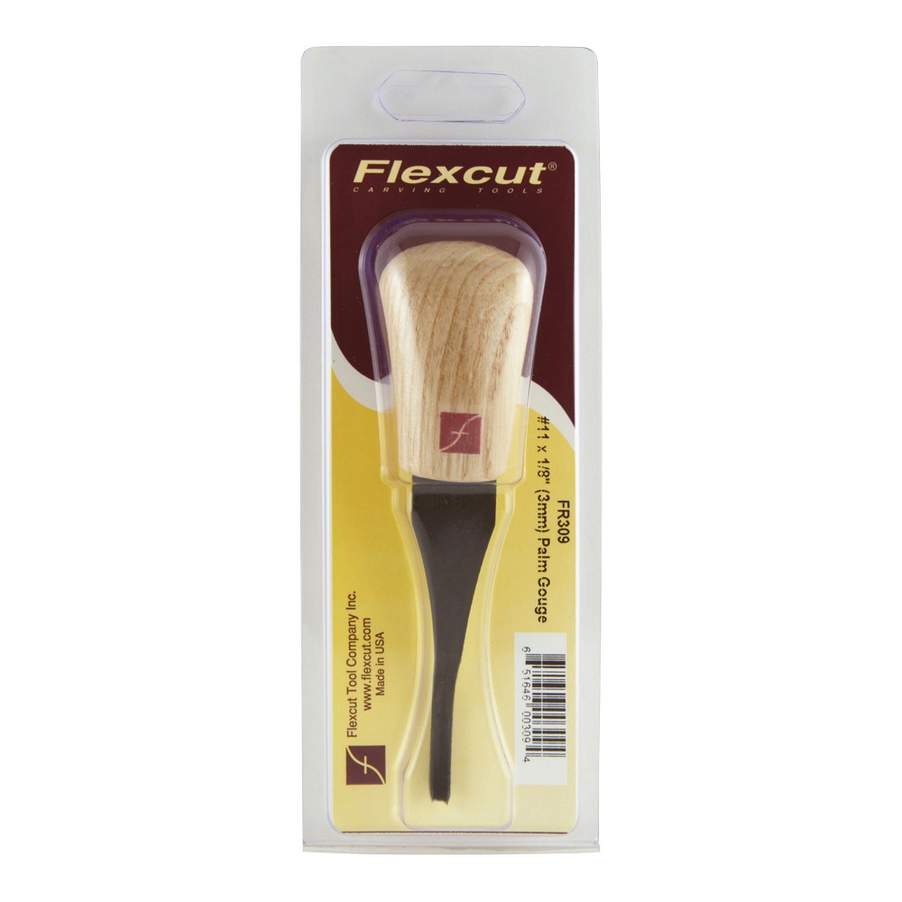 1/8 in Palm Tool, Flexcut, 5 in OAL, Ash Wood Handle, Ergonomic Handle. - 3