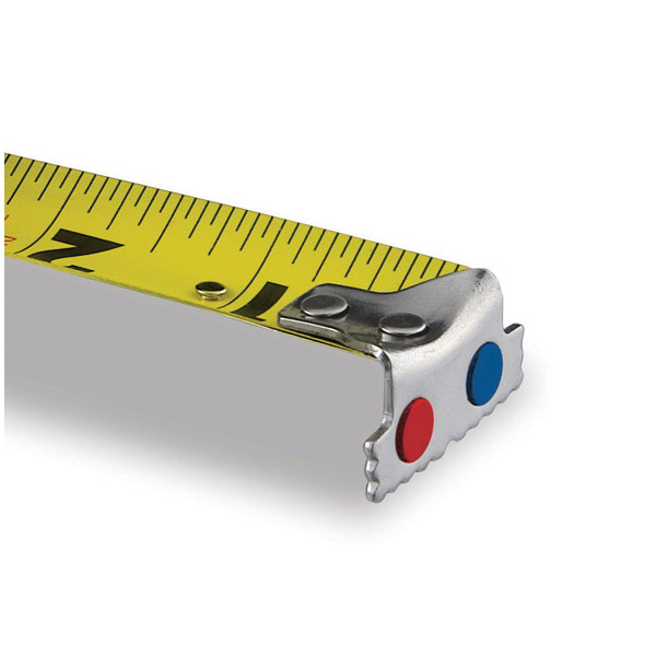 Neo MagGrip Tape Measure, Komelon, 25 ft L, 1 in W, Steel Blade, Rubber Case, Black/Yellow Case - 2