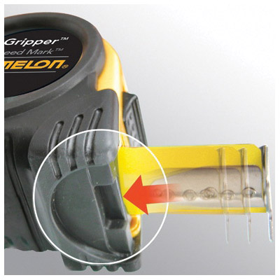 Gripper Series Tape Measure, Komelon, 30 ft L, 1 in W, Steel Blade, ABS/Rubber Case, Black Case - 4