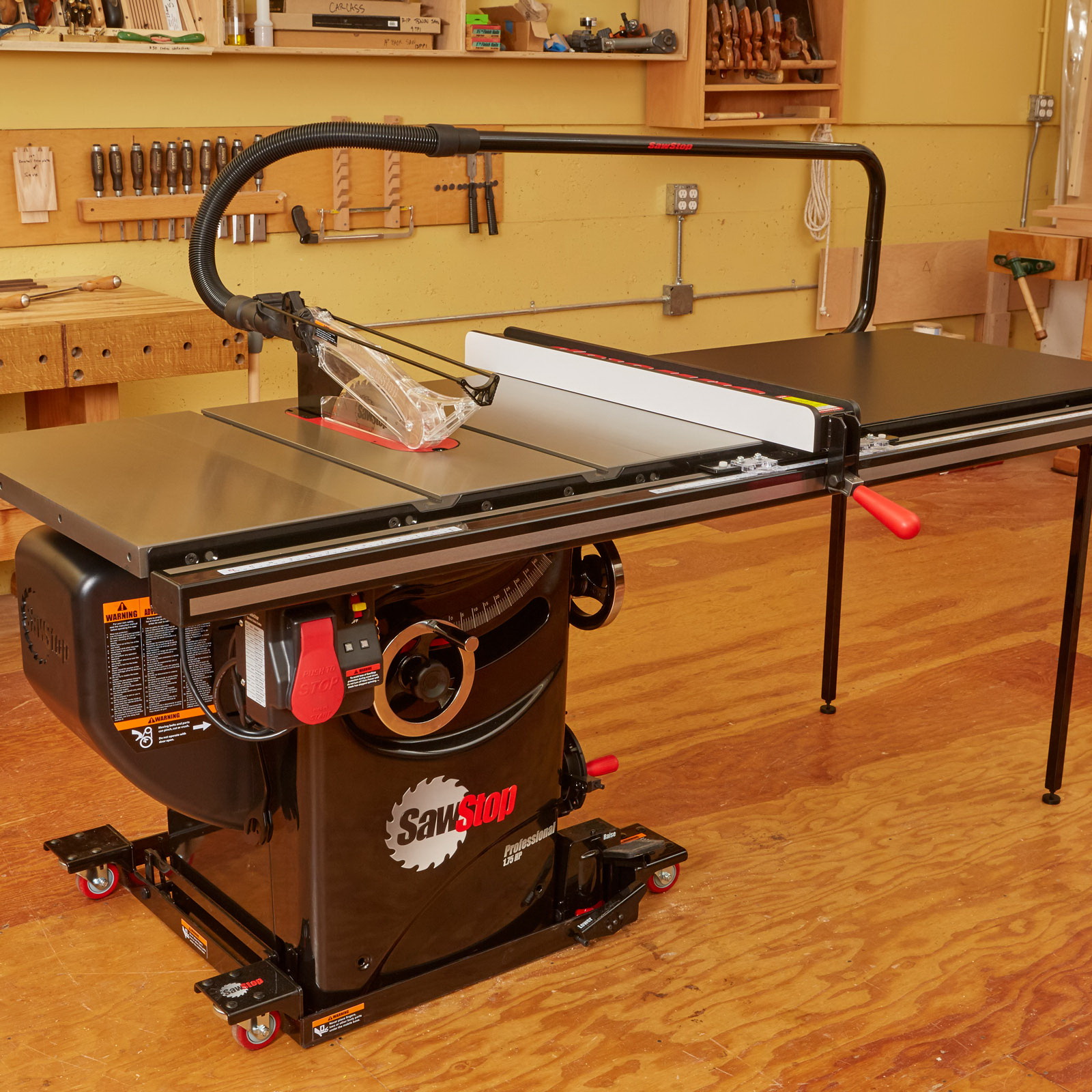 Overarm Dust Collection Assembly, SawStop, Fits All SawStop T-Glide Rail Systems - 1