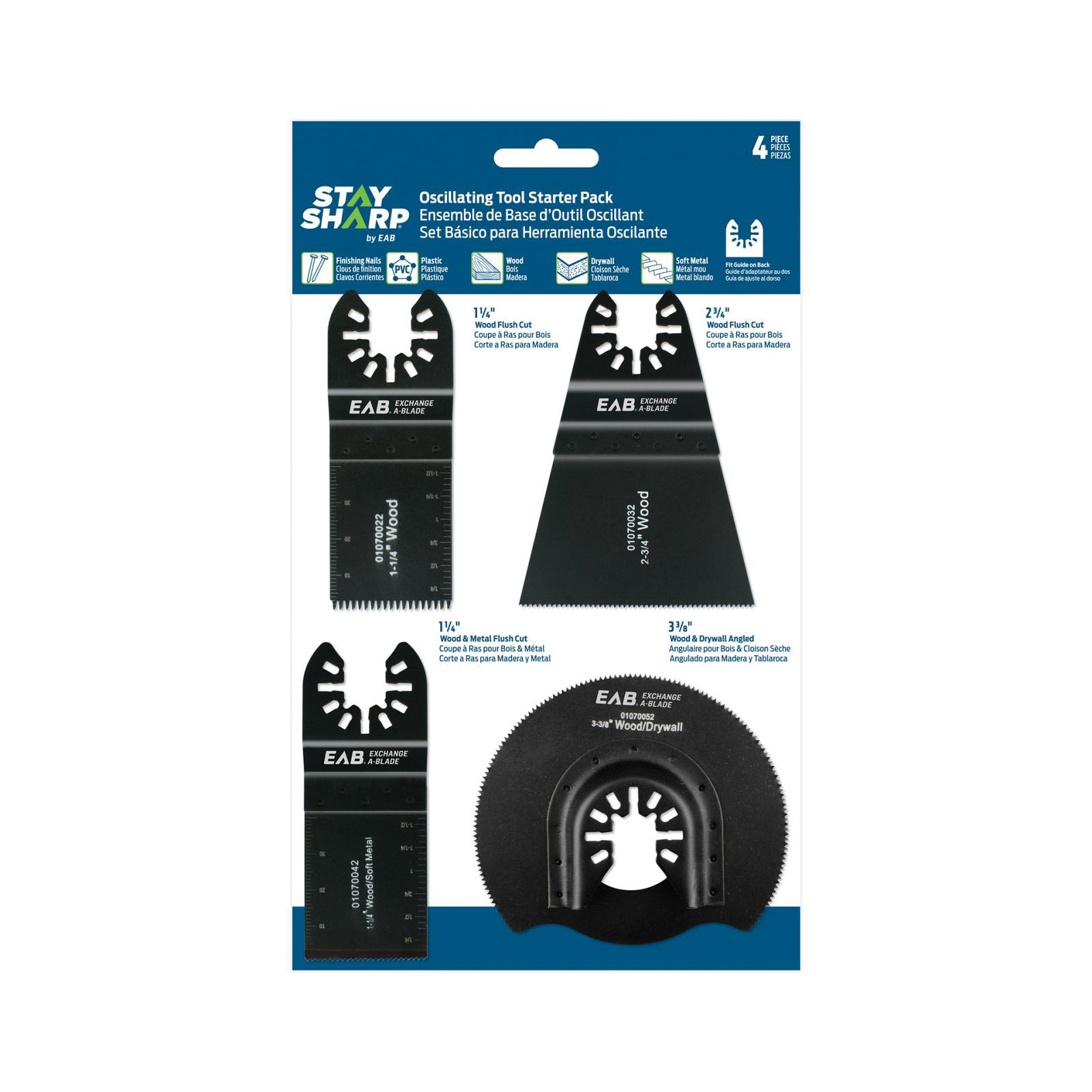 Stay Sharp OMT Blade Set, Exchange-A-Blade, Universal Lock, Multi Purpose, 4 PC - 2