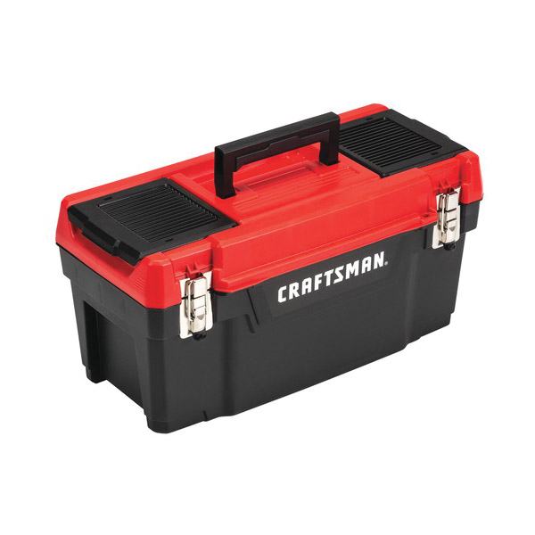 20 in Tool Box, Craftsman, Plastic, Red - 2