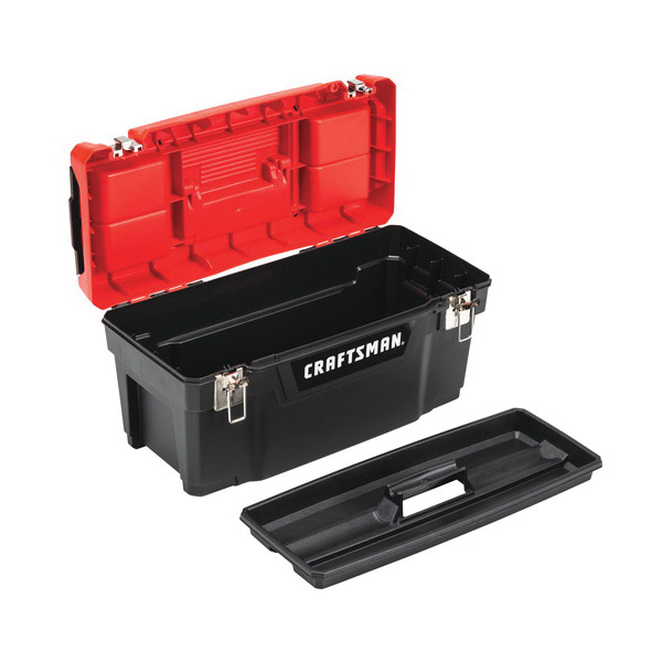 20 in Tool Box, Craftsman, Plastic, Red - 3