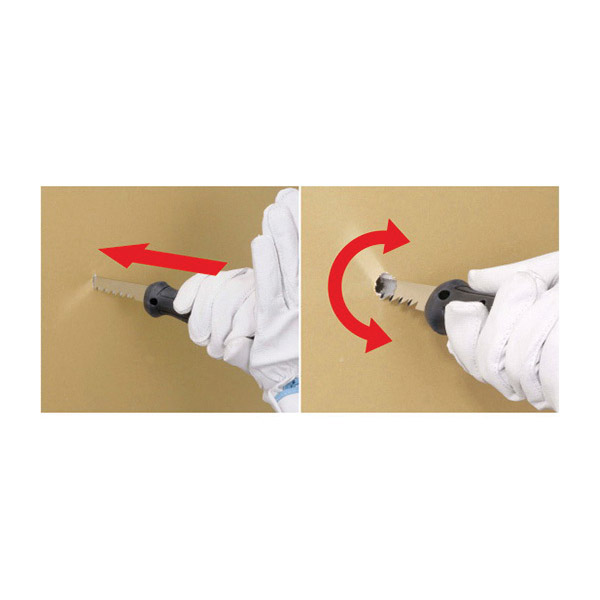 Tajima, Jab Saw, 165 mm L, Steel Blade, 7 TPI. Elastomer Plastic Handle - 2