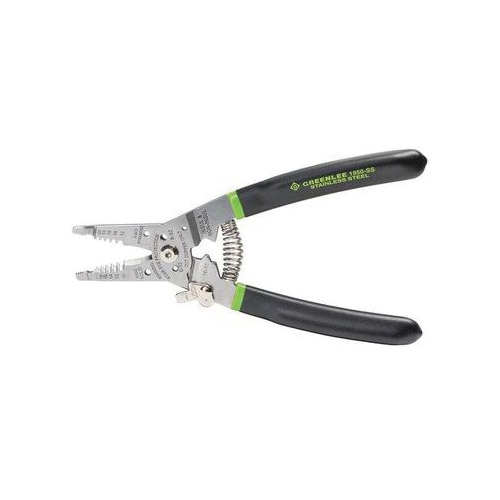Wire Stripper, Greenlee, 10 to 18 AWG Solid, 12 to 20 AWG Stranded Stripping, 7-1/2 in OAL, Cushion-Grip Handle - 2