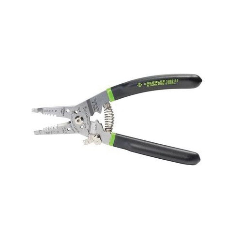 Wire Stripper, Greenlee, 10 to 18 AWG Solid, 12 to 20 AWG Stranded Stripping, 7-1/2 in OAL, Cushion-Grip Handle - 3