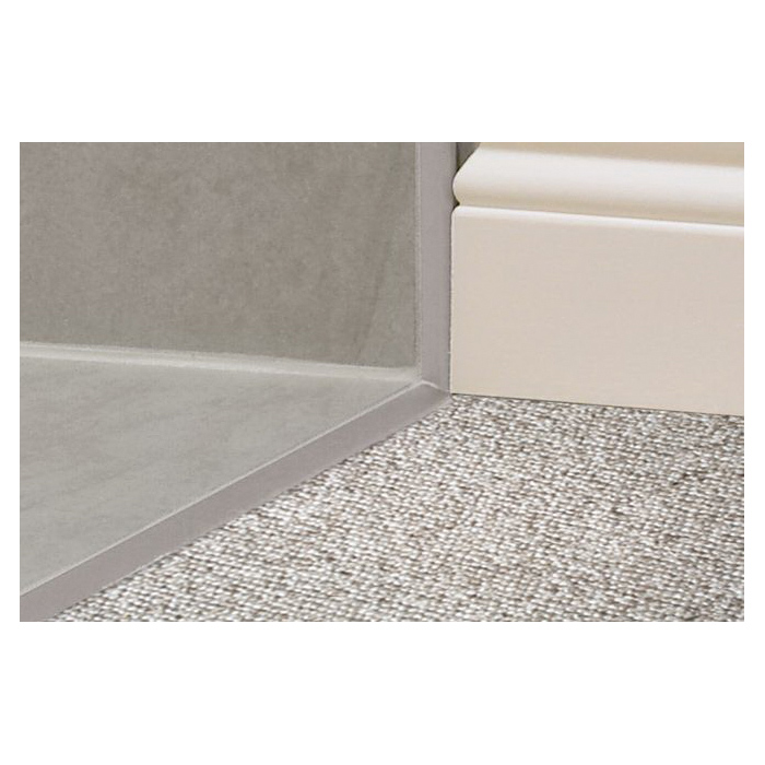 Tile Reducer Edge Trim, Schluter Reno-Tk, 8 Ft L, 3/8 in H, Aluminum, Satin Anodized - 2
