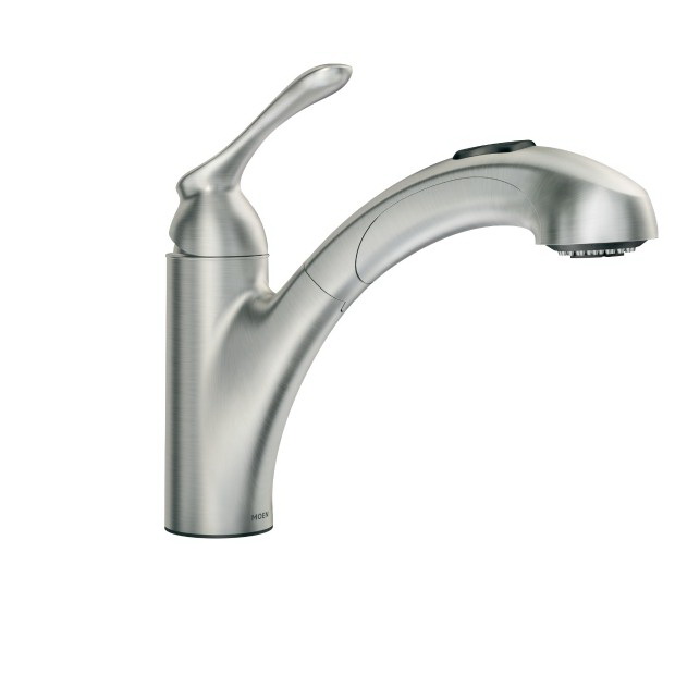 Moen Banbury Series 87017-SRS Pull-Out Kitchen Faucet, 1.5 gpm, 1-Handle, 1, 3-Faucet Hole, Metal, Stainless - 3