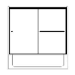 Tub & Shower Enclosure, Arizona Shower Door, Semi-Frameless Frame, Clear Glass, Brushed Nickel Frame, 1/4 in Glass - 2