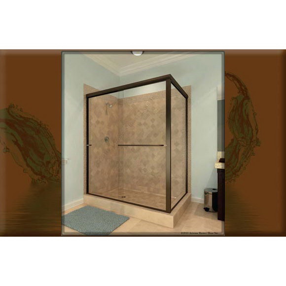 Shower Enclosure, Arizona Shower Door, Semi-Frameless Frame, Clear Glass, Chrome Frame - 4