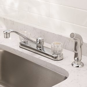 Kitchen Faucet, Oakbrook, Essentials, 2-Handle, Chrome, Includes Sprayer - 2