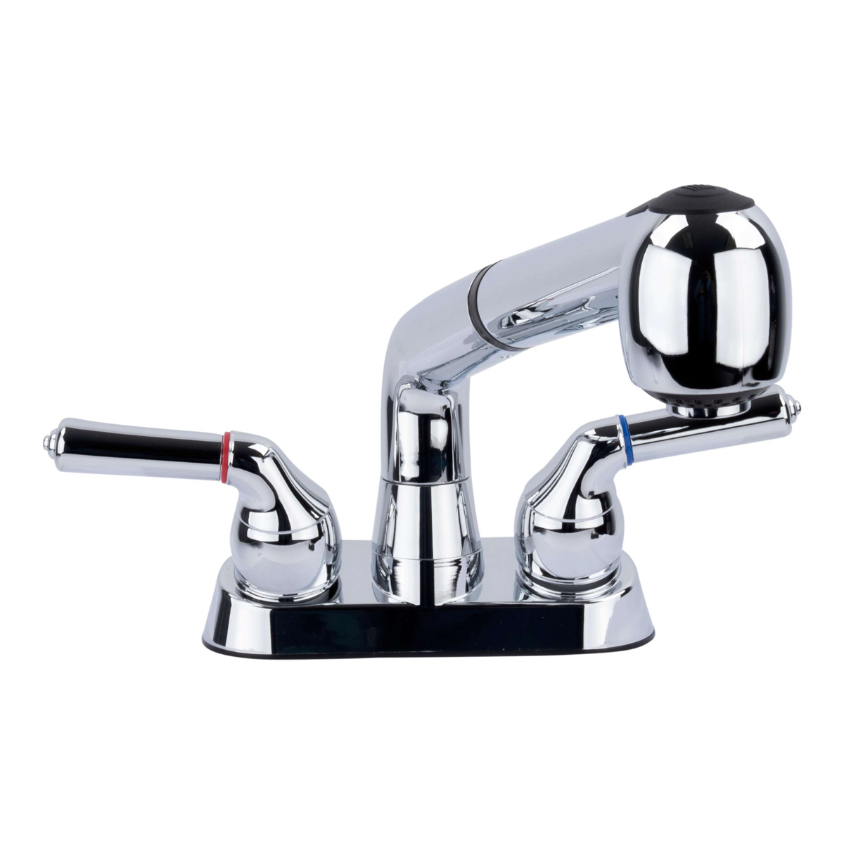 LDR 012 52445CP Laundry Faucet, 2.2 gpm, 2-Handle, Plastic, Chrome Plated, Lever Handle, Pull-Out Spout