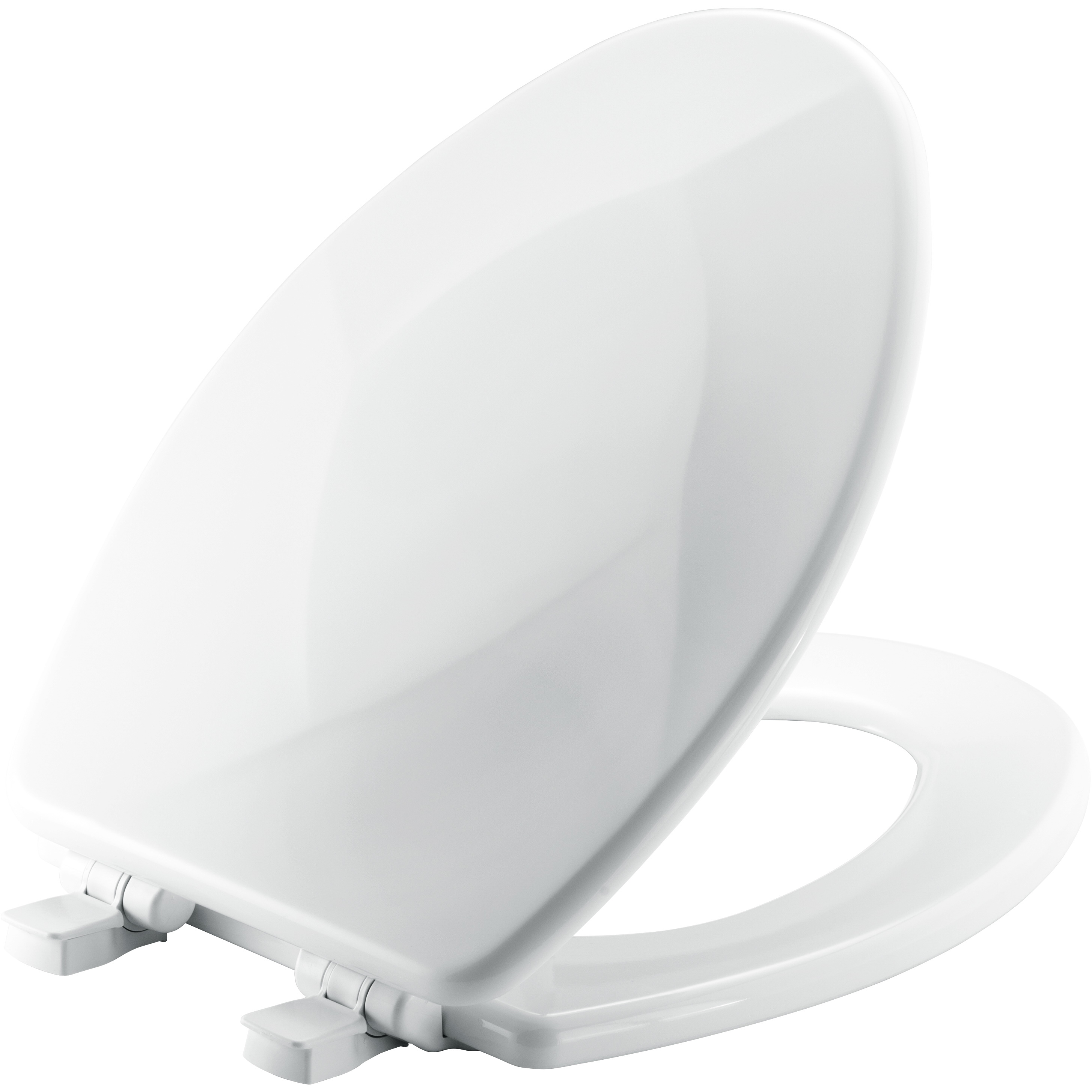 Mayfair 133SLOW 000 Toilet Seat, Elongated, Wood, White, Easy Clean and Change Hinge