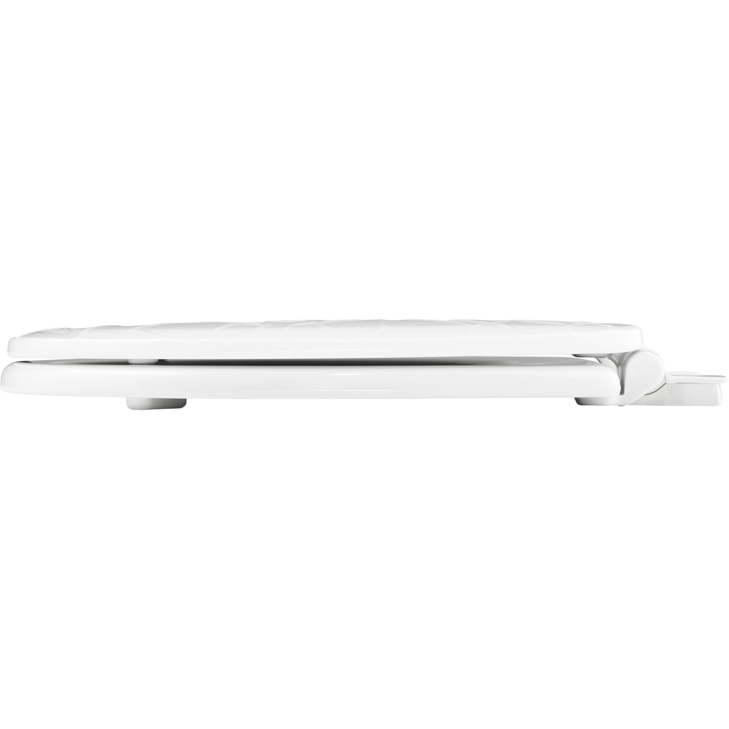 Mayfair 37SLOW 000 Toilet Seat, Round, Wood, White, Easy Clean and Change Hinge