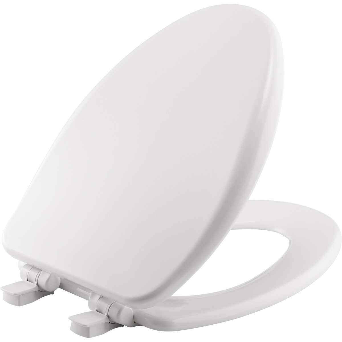 Mayfair 164SLOW 000 Toilet Seat, Elongated, Wood, White, Easy Clean and Change Hinge