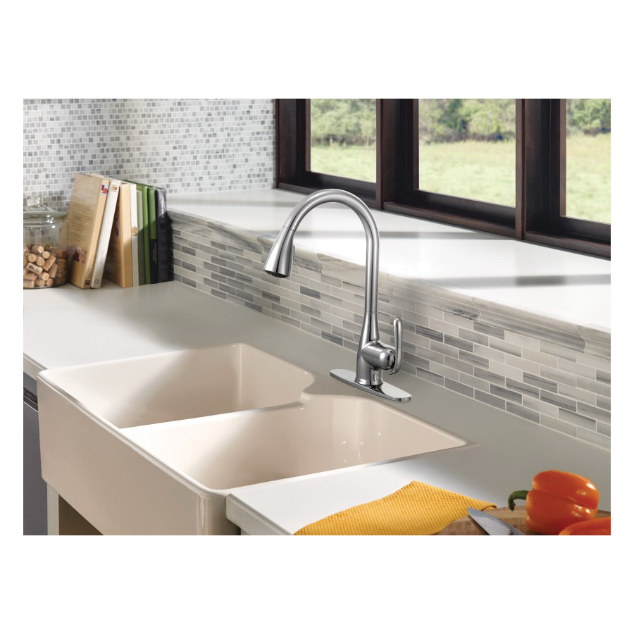 Haysfield Kitchen Faucet, Moen, Pull Down, 1-Handle, Chrome - 2