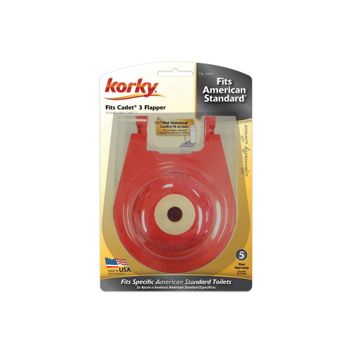 Toilet Flapper, Korky, Specifications: 3 in Size, Rubber, Red - 3