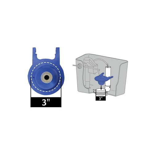 Toilet Flapper, Korky, Specifications: 3 in Size, Rubber, Blue - 4