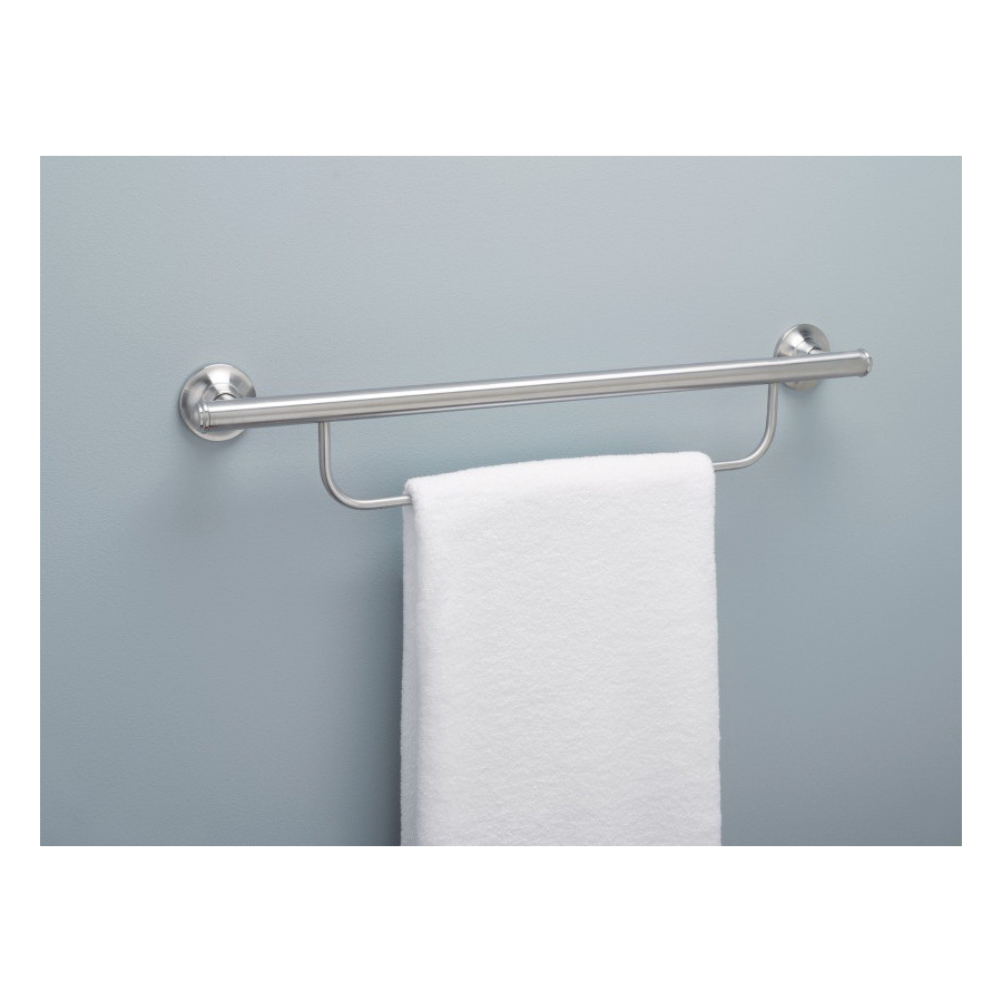 Home Care Grab Bar with Towel Bar, Moen, 24 in L, Brushed Nickel - 3