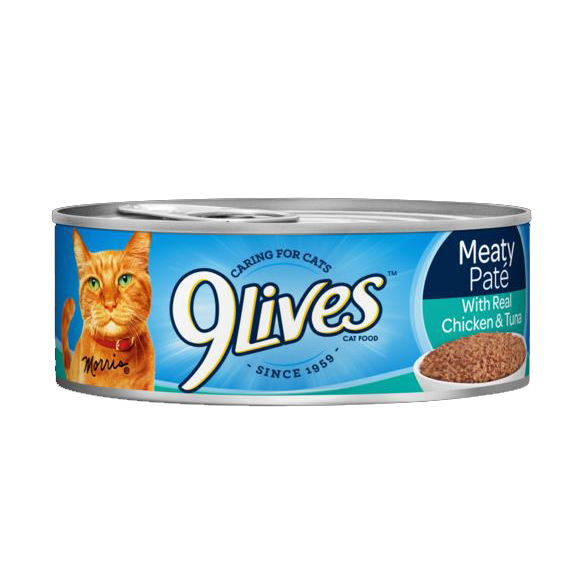 9Lives 7910000324 Cat Food, Wet, Real Chicken, Tuna Flavor, 5.5 oz