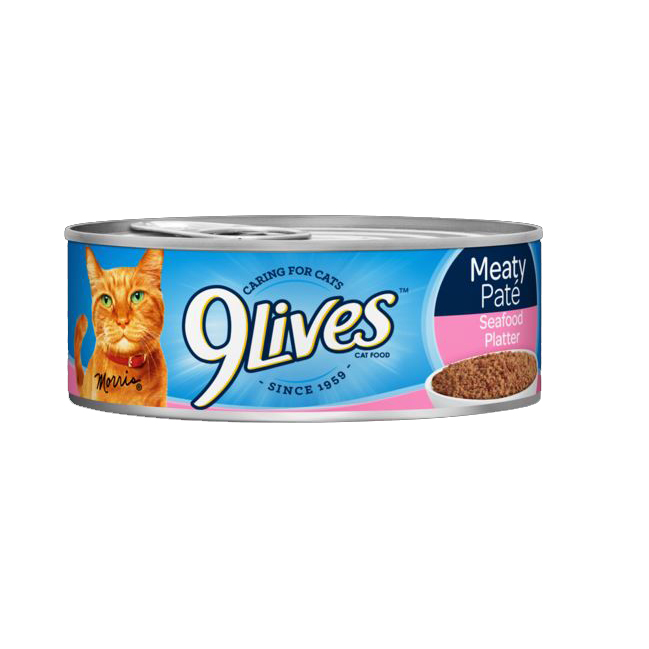 9Lives 7910000402 Cat Food, Wet, Seafood Flavor, 5.5 oz