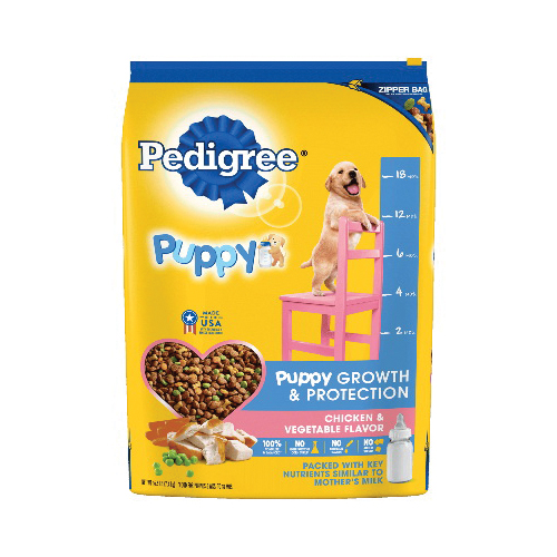 Pedigree 01538 Dog Food, Puppy, Dry, Chicken, Vegetable, 16.3 lb