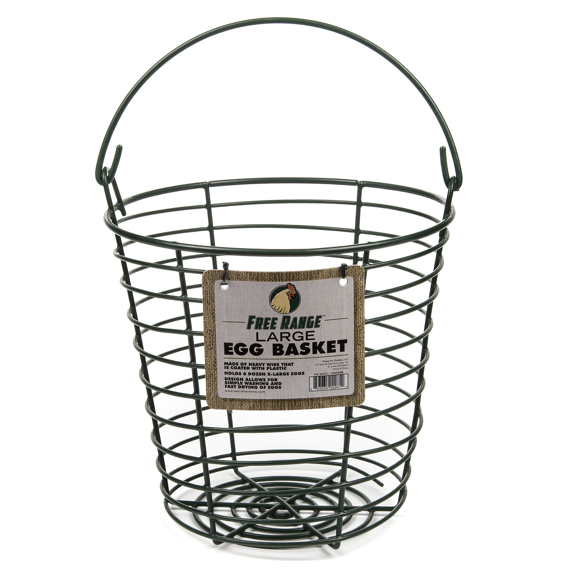 Harris Farms 4261 Egg Basket, 72 Eggs Capacity, Plastic, Green