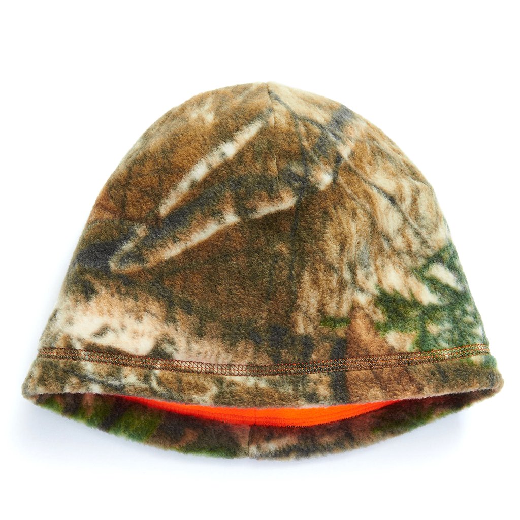 Hot Shot 1E-032CBLZ Reversible Beanie, Men's, Fleece, Blaze/Realtree Edge