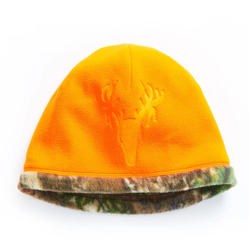 Hot Shot 1E-032CBLZ Reversible Beanie, Men's, Fleece, Blaze/Realtree Edge